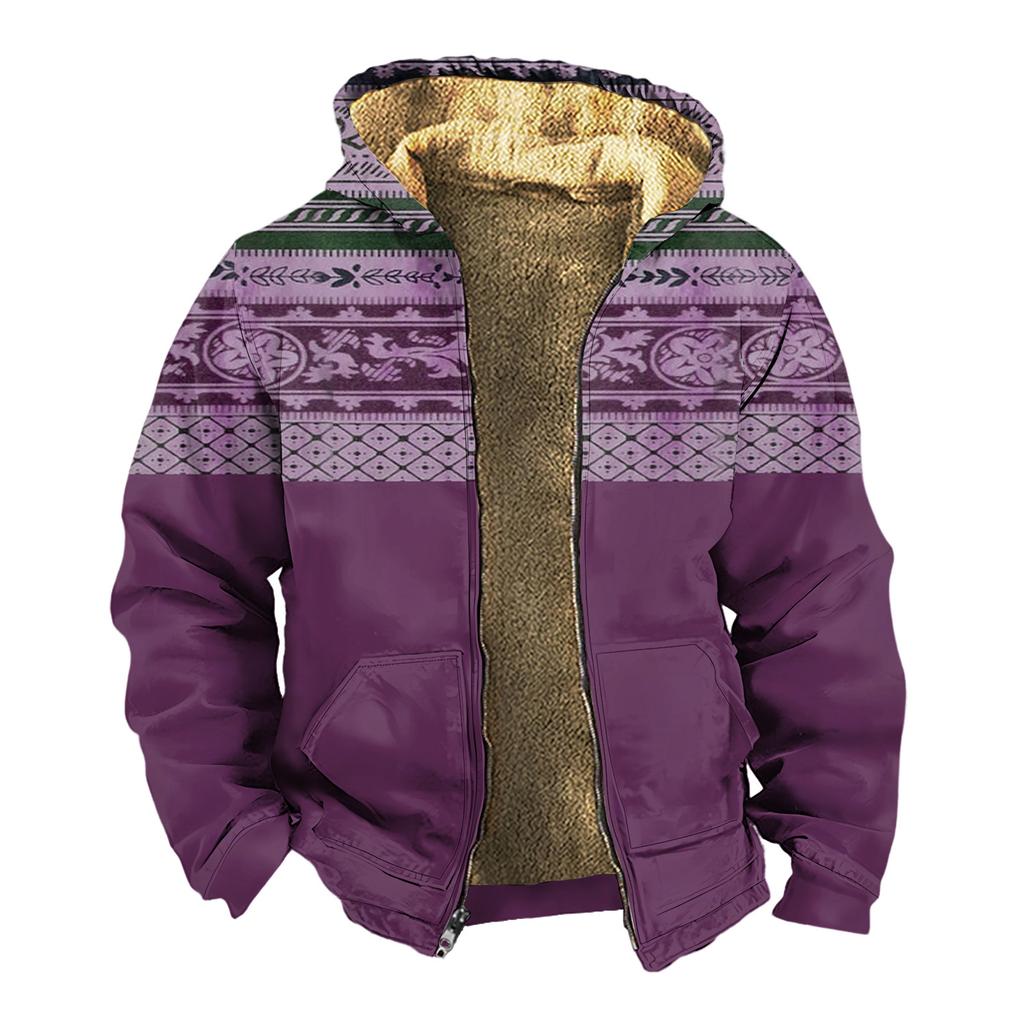 Мужская зимняя флисовая толстовка с капюшоном на молнии с накладным карманом, повседневная куртка