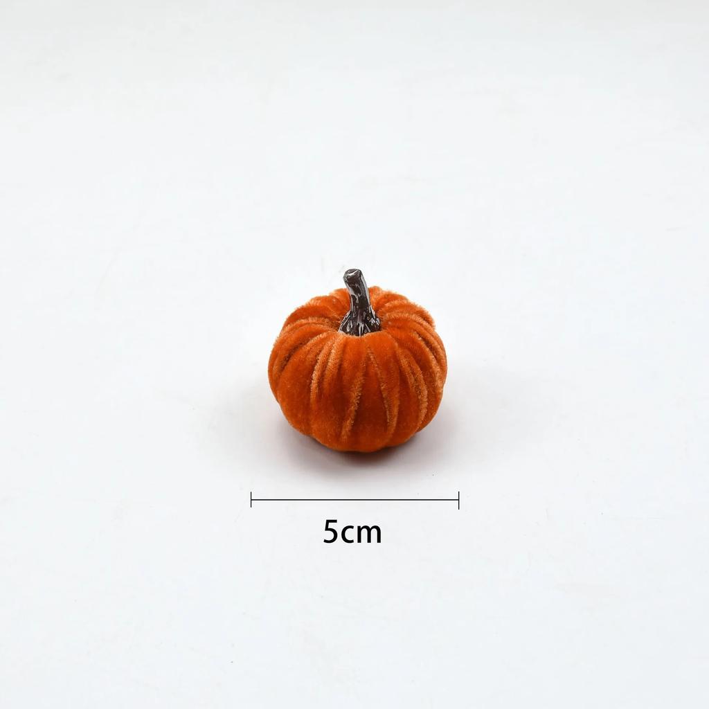 10pcs Velvet Artificial Pumpkin Decor Desktop Pumpkin Ornament Autumn Fall Thanksgiving Harvest Festival Halloween Decoration