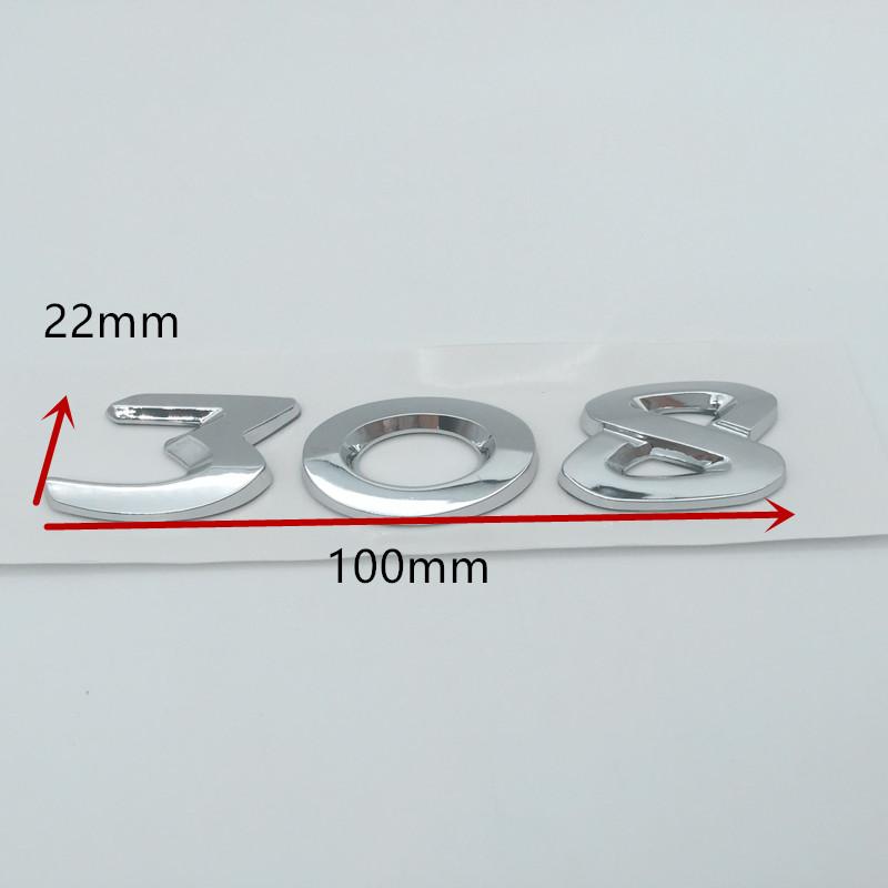 1pcs 3D ABS GT 206 207 208 301 307 308 408 508 car Letter Emblem Rear tail trunk Decals badge sticker Decal styling Accessories