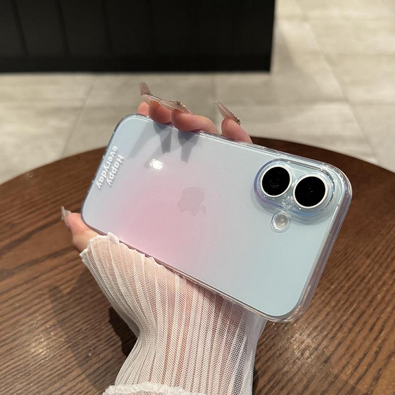 Роскошный розовый градиентный прозрачный чехол для телефона для iPhone 16 15 14 13 12 11 Pro Max Plus Модный прозрачный мягкий противоударный бампер