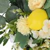 Spring Lemon Wreath Artificial Lemon Teardrop Wreath with Peony Flowers Green Leaves Decorative