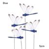 5PC New Creative Handicraft Yard Lawn Ornament 3D Simulation Butterfly Thin Stick Artificial Dragonfly With Stem Home Room Decor