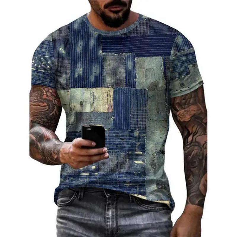 Digital Patchwork Graphic 3D Print Men's T Shirt Men Designer Men's Summer Clothes Short Sleeve Tee Street Tops