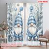 2 шт., 2D принт на ткани, Шторы и оконный декор, Милые гномы, Рождество, Снег, Зима, Прочная ткань 100% полиэстер (без удилища)