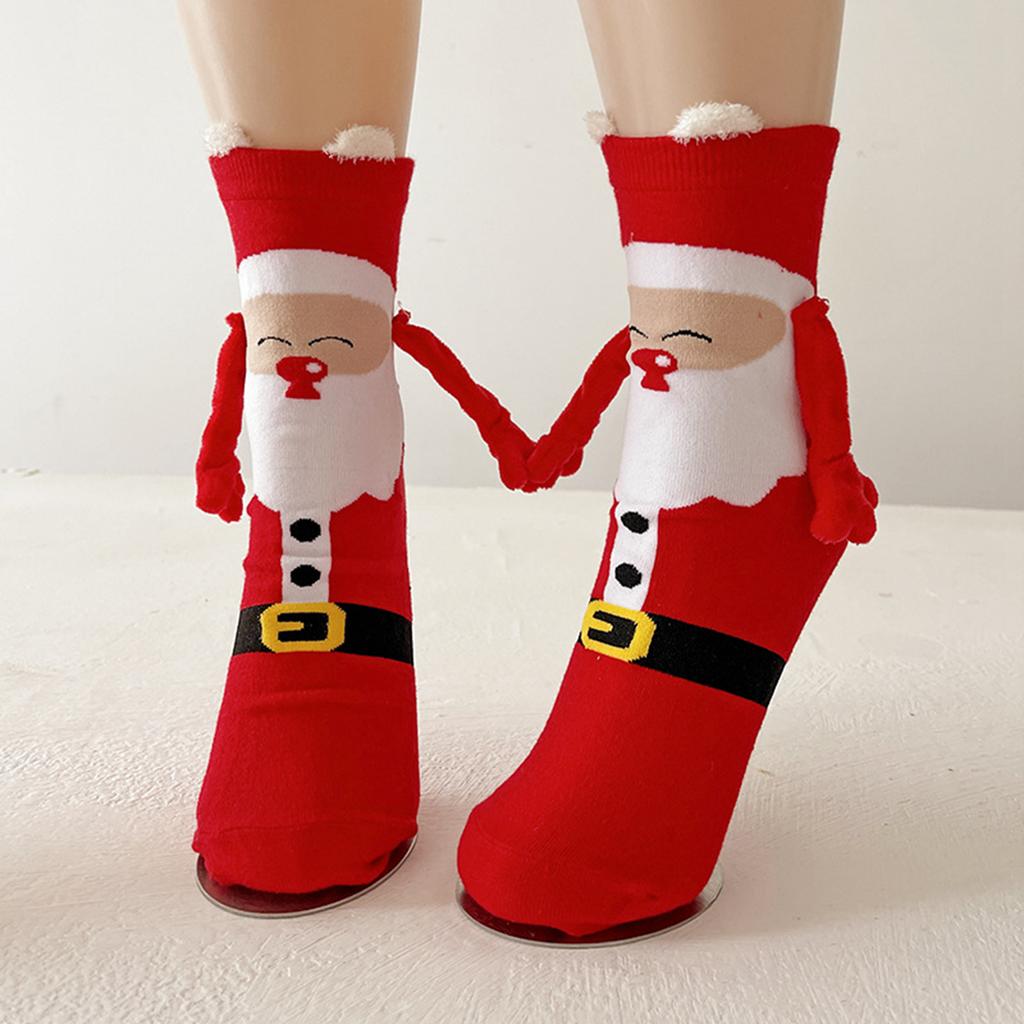 Christmas Adult Magnetic Hand In Hand Socks Personalized Socks For Indoor And Outdoor Use, Paired With Christmas Atmosphere Clothing