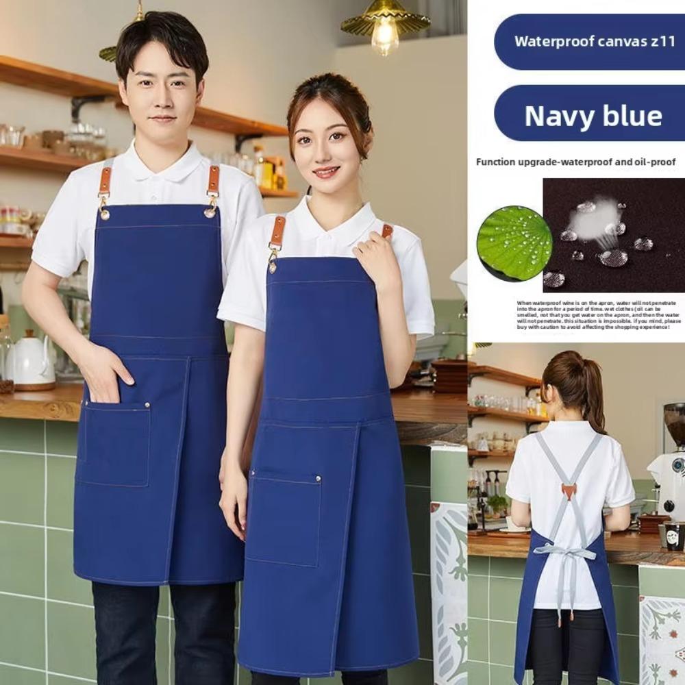 Breathable Sleeveless Apron Canvas Working Clothes Portable Cooking Aprons For Restaurants Cafe
