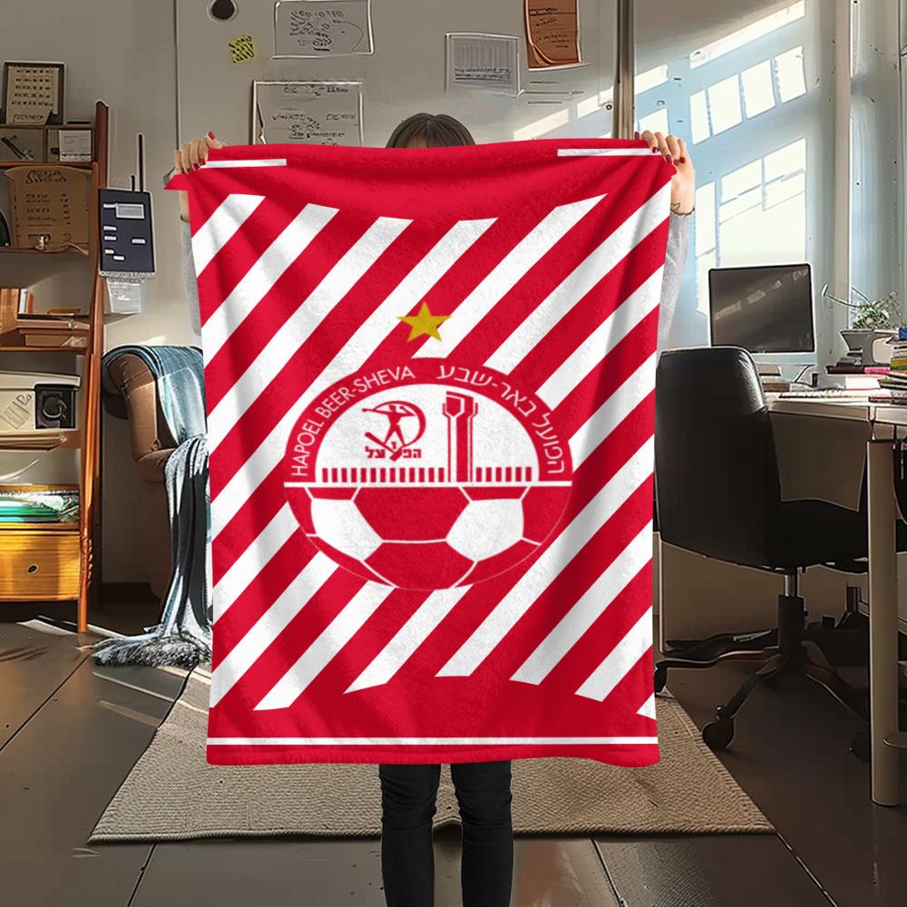 1Pc Hapoel Jerusalem Print Flannel Blanket High Quality Warm Comfortable Cover for All Seasons Perfect for Gifts Home Decor