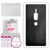 apgo Protective Skin Sticker for the Back Compatible with Sony Xperia XZ2 Premium, Wrap Film, Foil, Vinyl - Pattern Black Leather