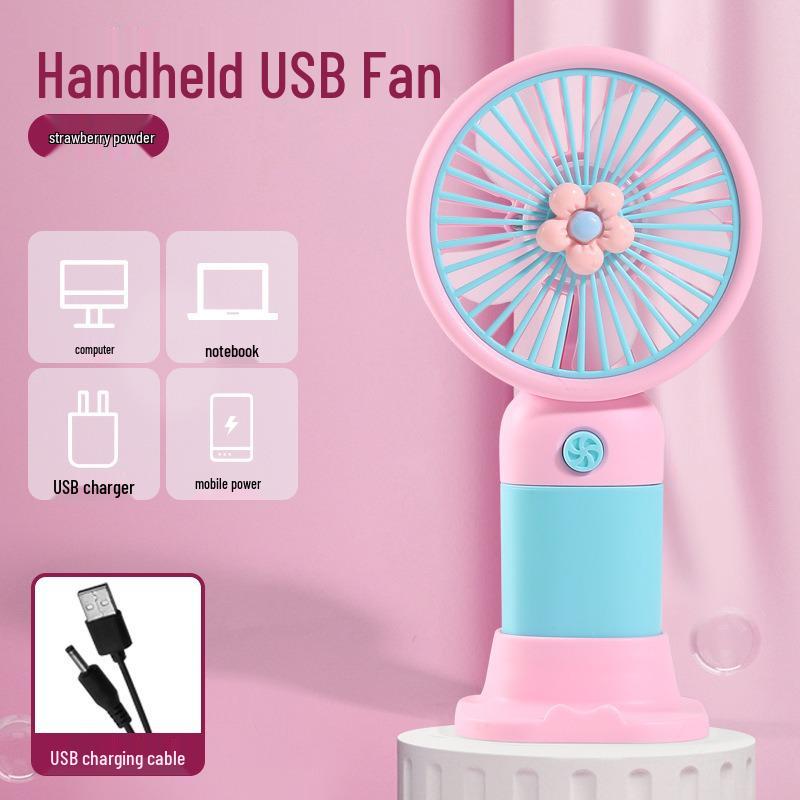 Перезаряжаемый USB мини-вентилятор: Портативный ручной и настольный стенд, идеальный подарок для студента