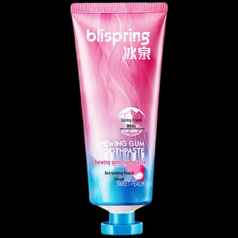 Blispring Peach Flavor Chewing Gum Toothpaste 100g x 5 Pack