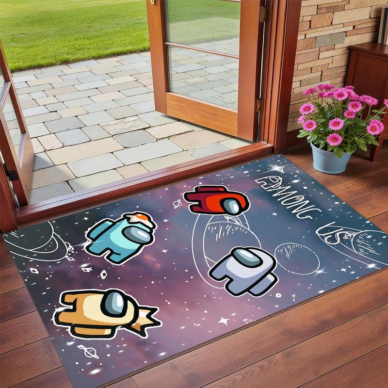 Among Us Print Crystal Velvet Plush Rug Anti?Slip Wear?Resistant Floor Carpet For Indoor Household Home Decoration