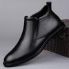 Зимние мужские ботинки из натуральной кожи Классические Высококачественные Ботильоны на молнии Новые Теплые с плюшевым мехом Высокие мужские Ботас