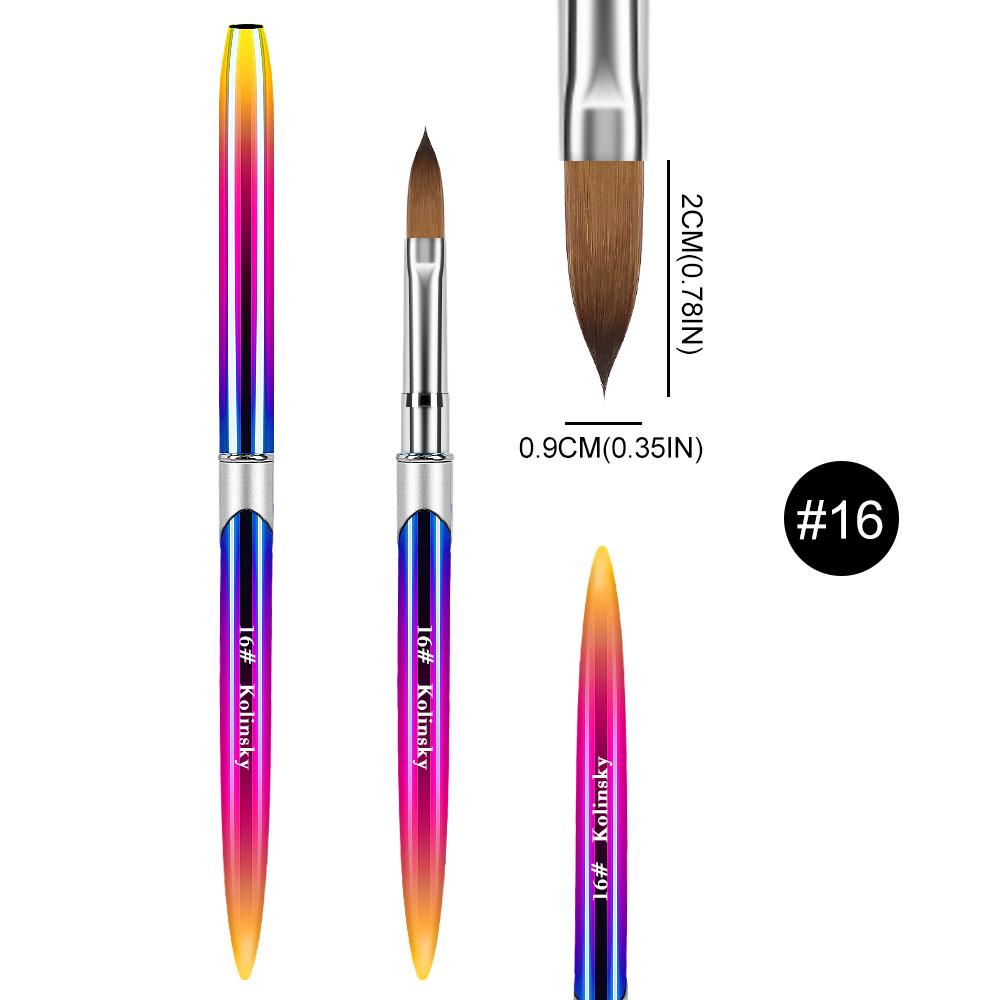 Кисть для маникюра Kolinsky, гелевая кисть для дизайна ногтей, 3D акриловая жидкая пудра, гелевая кисть для резьбы, подводка, ручка для рисования