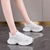 CRLAYDK 2024 Chunky Platform Sneakers for Women Mesh Lace Up Casual Walking Shoes Fashion Height Increase Tennis for Ladies