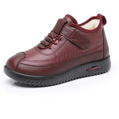 2025 Новые зимние женские хлопковые ботинки Нескользящие Удобные Мамины хлопковые туфли Флисовые Теплые Для среднего и пожилого возраста Зимние ботинки