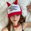 Стильная бейсболка с рожками дьявола для мужчин и женщин с буквенным дизайном для фестиваля и активного отдыха, для повседневной носки