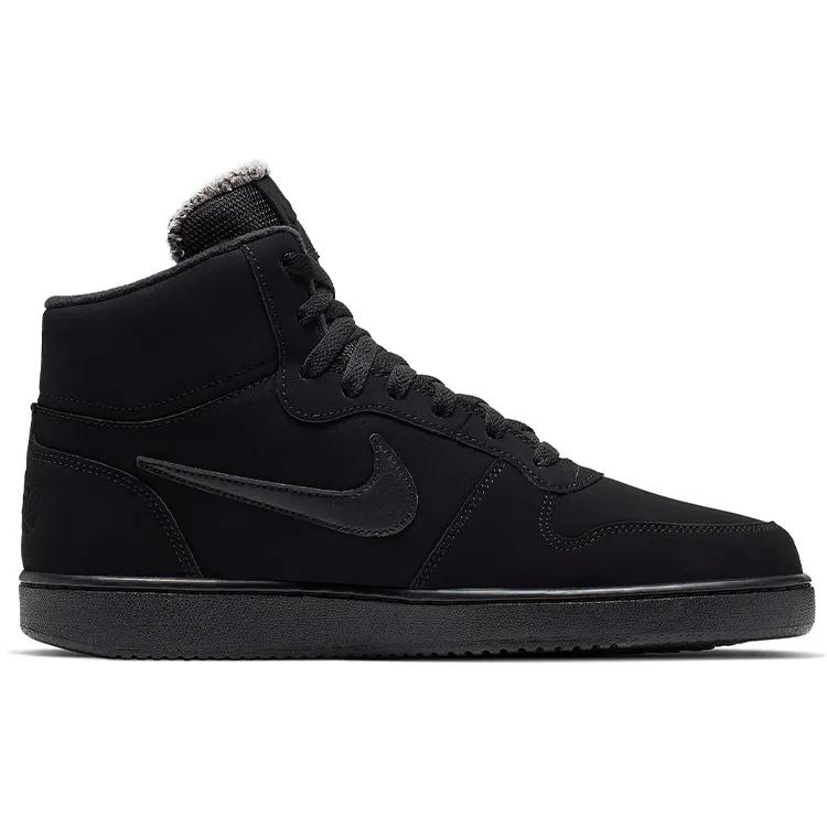 Nike Ebernon Mid SE 'Triple Black' (Unisex) Black / Black / Black Skate Shoes AQ8125 003