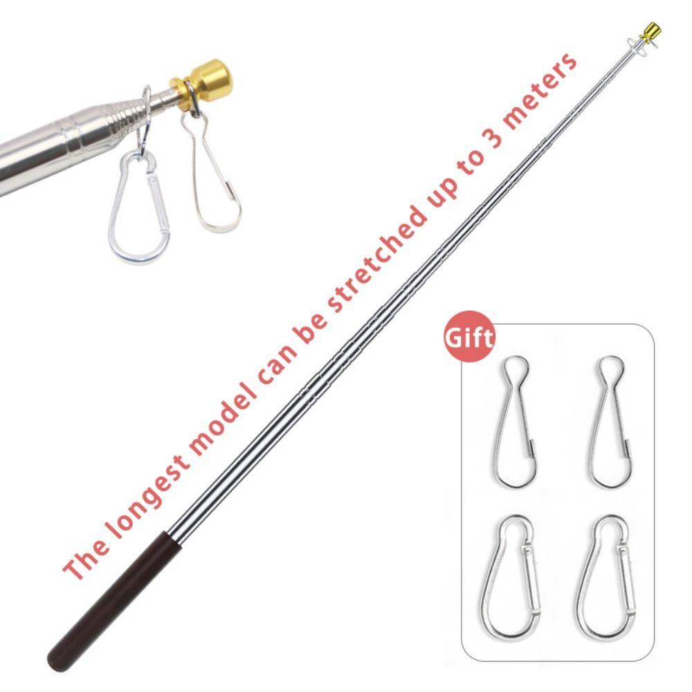 Solid Wood Handle Tour Guide Flag Pole Retractable Teaching Pointer Flagpole Teaching Tool