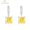 New Jewelry S925 Sterling Silver Square Ice Flower Cut 10 * 10 Fresh And Versatile Female EarringsFor Wedding Engagement Anniversary