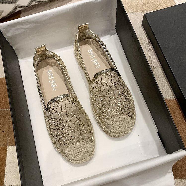 Женская повседневная обувь без шнуровки, женские дышащие туфли на плоской подошве из полой сетки