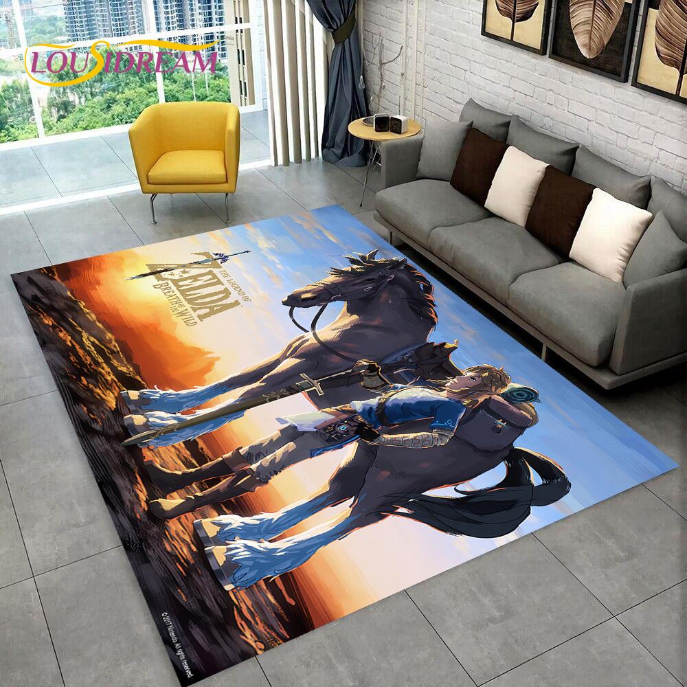 3D Z-Zelda 2 Link Game Gamer Rug Carpet for Living Room Bedroom Home Decor,Floor Mat Non-slip Decoration for Sofa Doormat Gift