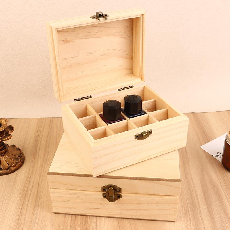Деревянный ящик для хранения на 12/25 ячеек, органайзер для переноски, контейнер для ароматерапии для флаконов с эфирными маслами, кейс для хранения