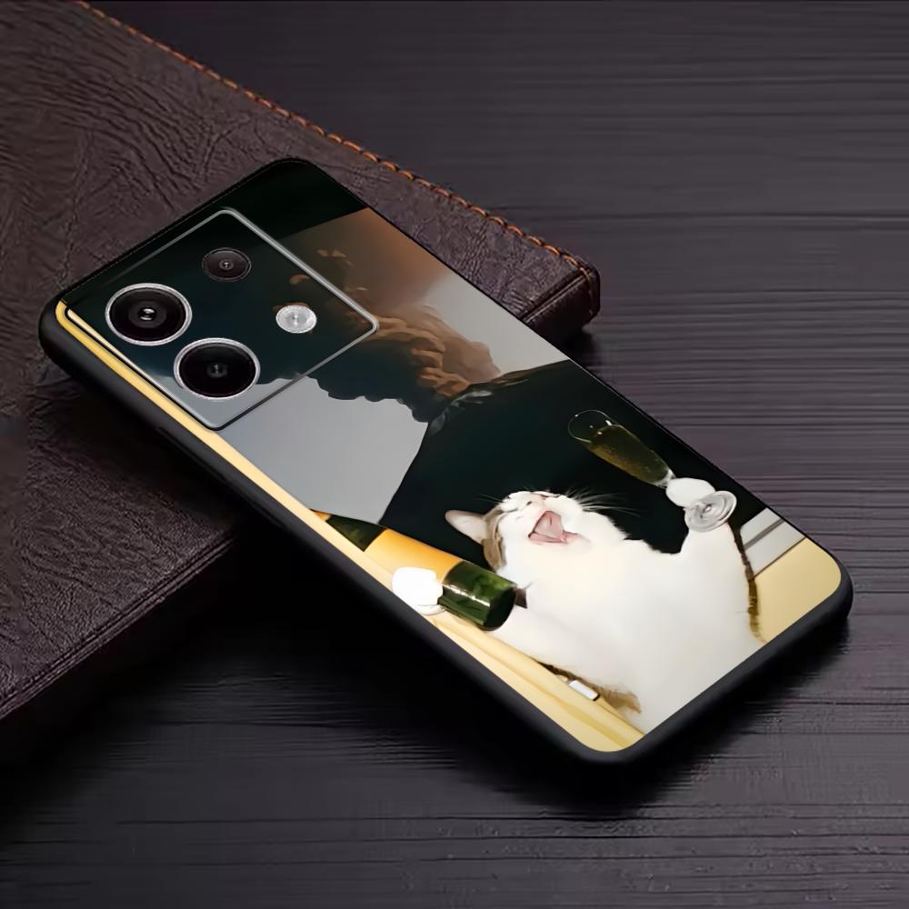 Смешные кошачьи мемы Чехол для телефона Для Redmi Note 14 13 12 11 Pro Plus S 5G 14C A3 Мягкий черный чехол для телефона