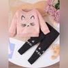 Kids Cartoon Casual Fashion Outfit Set Long Sleeve Top & Pants