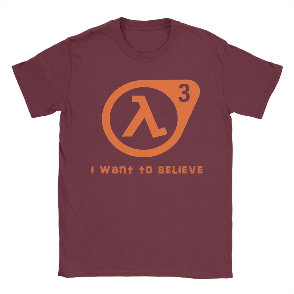 Креативные футболки Half Life I want to believe для унисекс с круглым вырезом, хлопковые, с коротким рукавом. Идея для подарка. Топы