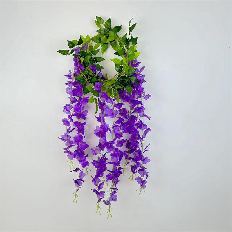 Полоски с имитацией цветка глицинии, искусственные полоски из ротанга, украшения для свадебной вечеринки, настенные подвесные потолочные сцены, макет в помещении и на открытом воздухе