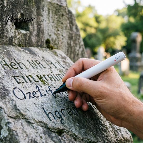 UV Resistant Memorial Paint Pen Touch Up for Tombstone Lettering and Inscriptions Precision Tip Stone Surface Repair Marker Restoration Waterproof