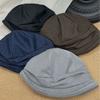 Ramie new niche designer cotton and linen pleated beret children's spring and summer face small retro basin hat