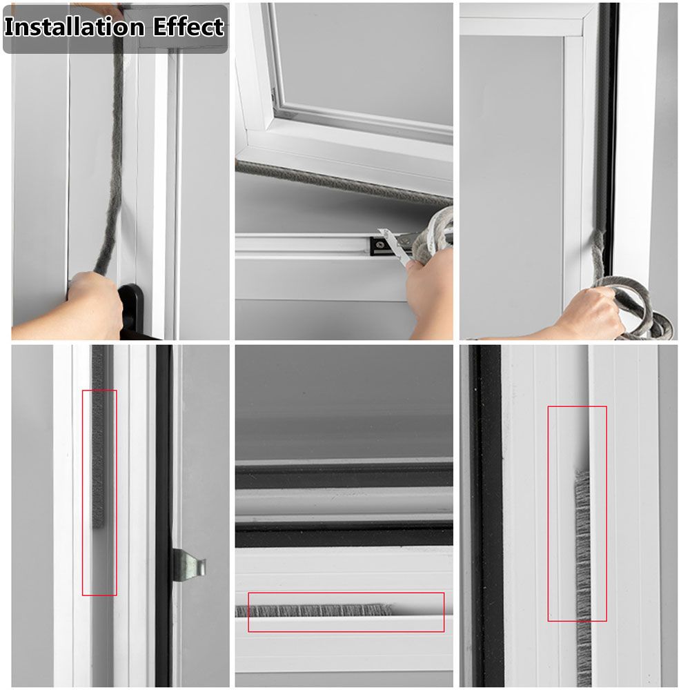 Ветрозащитные гаджеты Дверная полоса Уплотнитель для дверей и окон Самоклеящаяся уплотнительная полоса Ворсовый уплотнитель