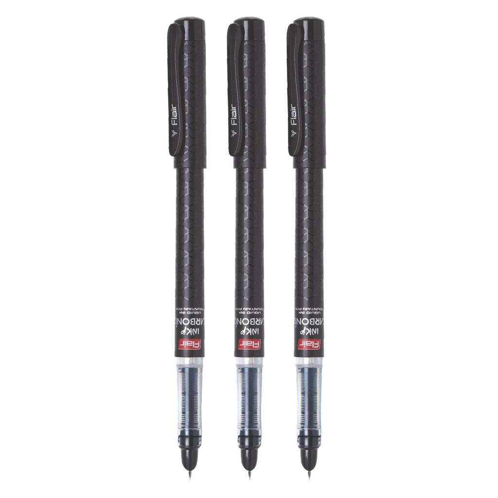 Flair Inky Series Fountain Pen Blue Ink Pack Of 3 Smooth Writing Refillable Pens For Office School Home Use