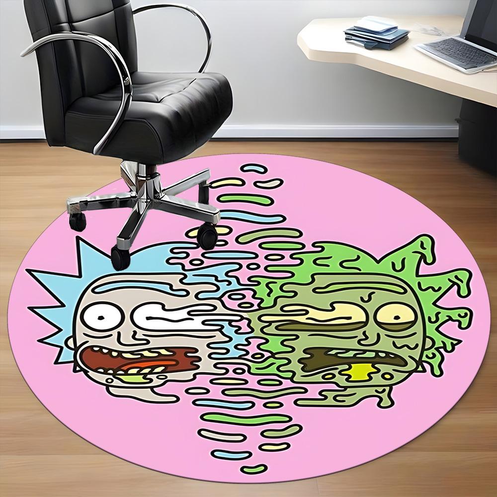 1PC Rick and Morty Office Round Rug, Non-slip, Soft and Durable Office Rug for Interior Decoration, Perfect for Office yy250915048
