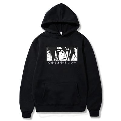 Японский аниме Bleach Ulquiorra Cifer Manga Harajuku Hoodies Gothic Cartoon Streetwear Long Sleeve Casual Men Winter Hoodies