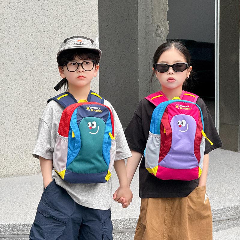 Unique Color-Blocking Lightweight Backpack Outdoor Color-Blocked Sports Hiking Bag School Season Backpack For Elementary School Students