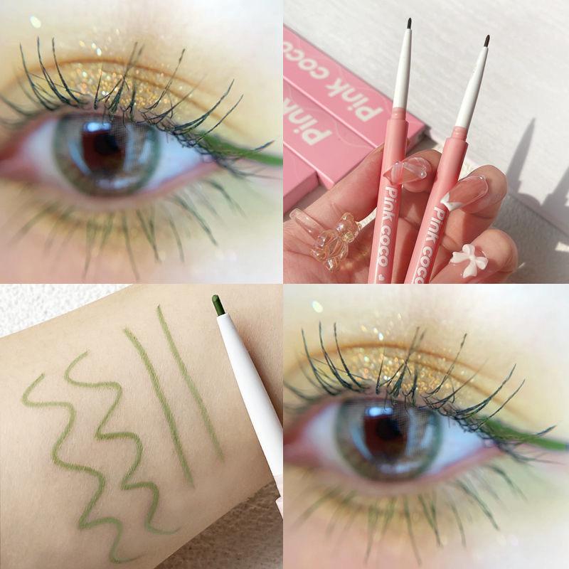 Новый макияж для глаз Гелевая подводка для глаз Карандаш Водостойкая долговечная Цветная подводка для глаз Цвет Красный Коричневый Лежащий шелкопряд Ручка Пигмент Матовая подводка для глаз