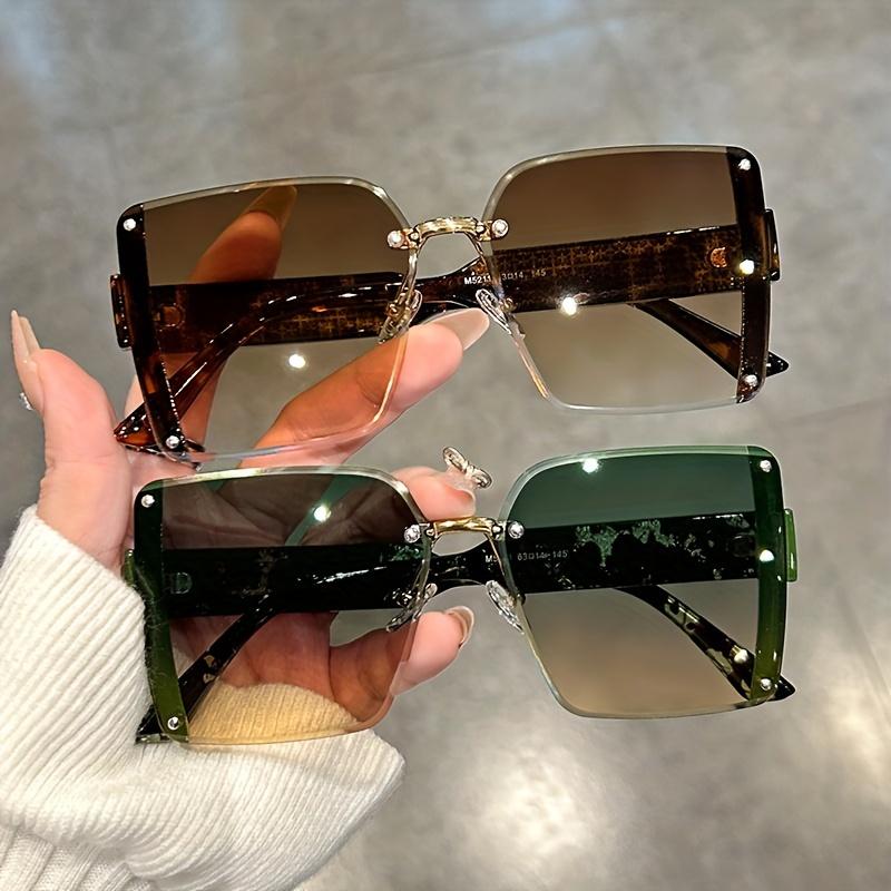 Оверсайз безободковые для женщин мужчин повседневные градиентные модные солнцезащитные очки с антибликовым покрытием для отпуска, пляжной вечеринки