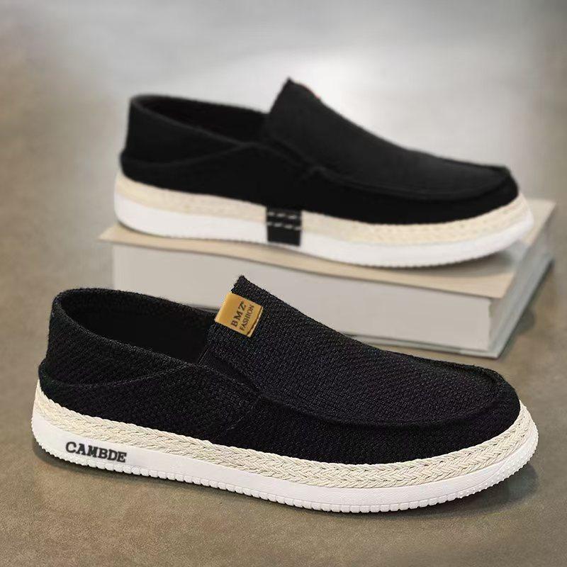 Льняная мужская тканевая обувь модная обувь на мягкой подошве повседневная обувь домашняя обувь для молодежи для ходьбы мужская обувь