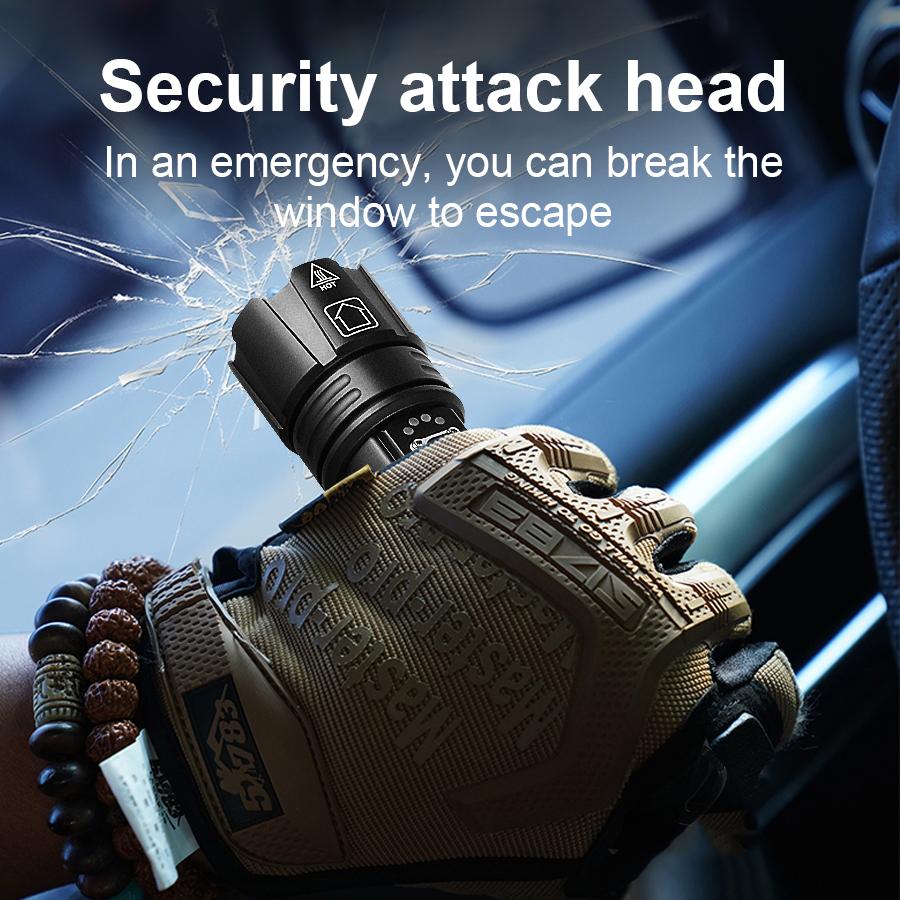 XHP360 Super High Power Flashlight Waterproof Outdoor Flashlight Long Range Zoom Torch Light