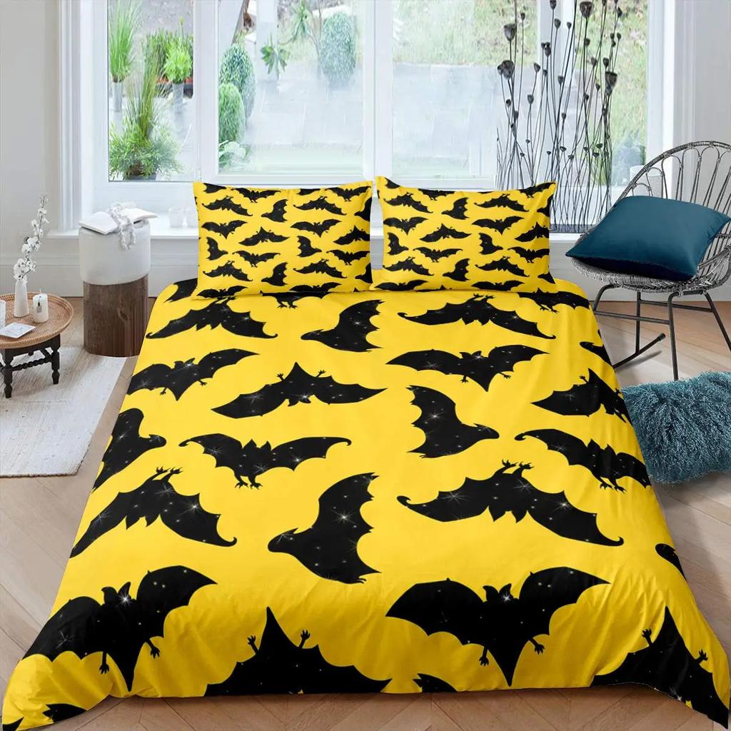 Halloween Flying Vampire Bedding Set Bats Duvet Cover Witchcraft Magic Comforter Cover Single Double King Polyester Quilt Cover