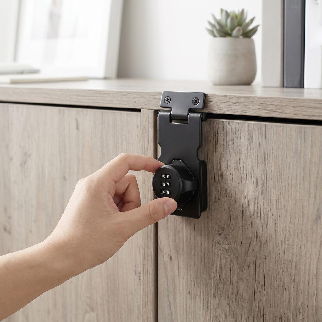 Password Cabinet Lock, 3 Digit Keyless Combination Lock Drawer , 3.5 Inches Keyless Cabinet for Cabinets, Drawers, Cupboard, Sliding Door, Pet Cage, F