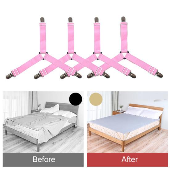 4 шт. Треугольные ремни для простыней, регулируемая конструкция, простая установка, нескользящие ремни для простыней, зажимы для простыней