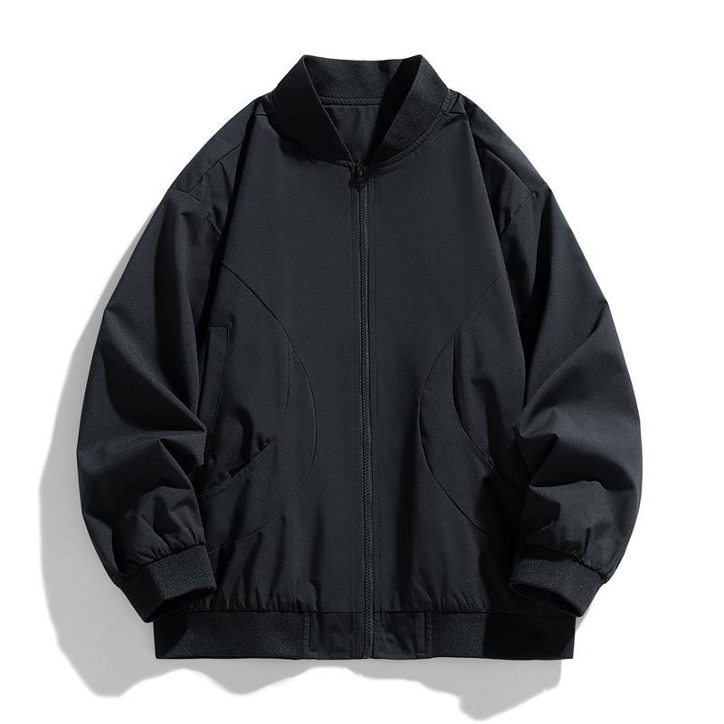 Men's Casual Jacket Spring and Autumn New Stand-up Collar Trendy Baseball Jersey Short Trench Coat Men's Clothing