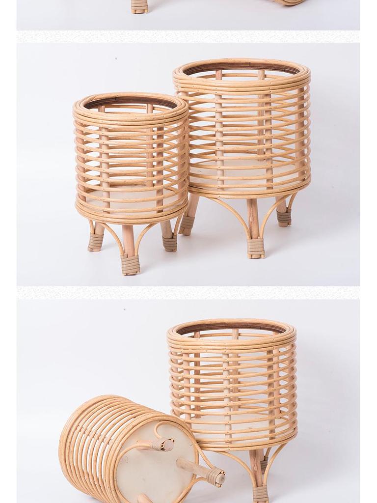 Подставка для цветочных горшков из ротанга в скандинавском стиле, напольная подставка для растений ручной работы для гостиных, балконов, отелей и домов отдыха — креативный декор.