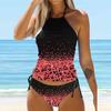 Женский купальник-бикини с бретелькой на шее, бабочкой и одуванчиком, купальник-танкини