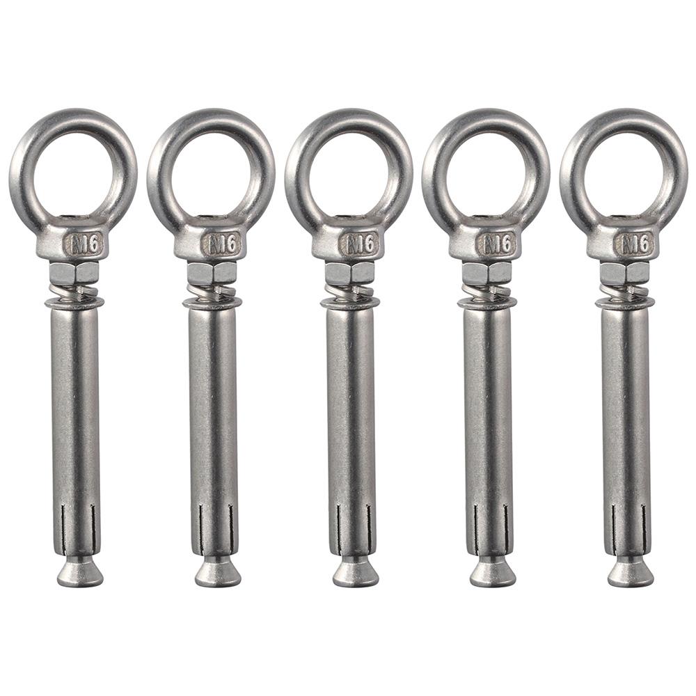 1/5 шт. Кольцевой подъемный крепеж из нержавеющей стали M6x70мм Потолочный крюк Бетонная кирпичная стена