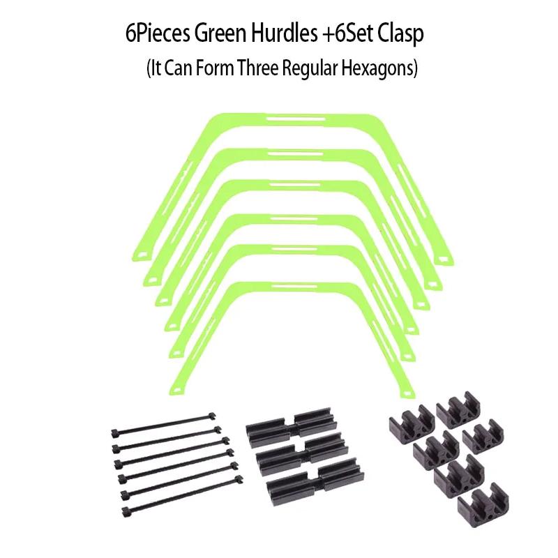 6Pcs Agility Hurdles Set Football Training Rings Soccer Footwork Ring Folded Hexagon Ladder Multi Supplies Hex Hurdle Equipment