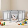 Baby Playpen, 1200 x 1200mm Foldable Toddlers Playpen, Indoor/Outdoor Baby Fence Play Yard with Zippered Door & Soft Breathable Mesh, No-Gap Toddlers